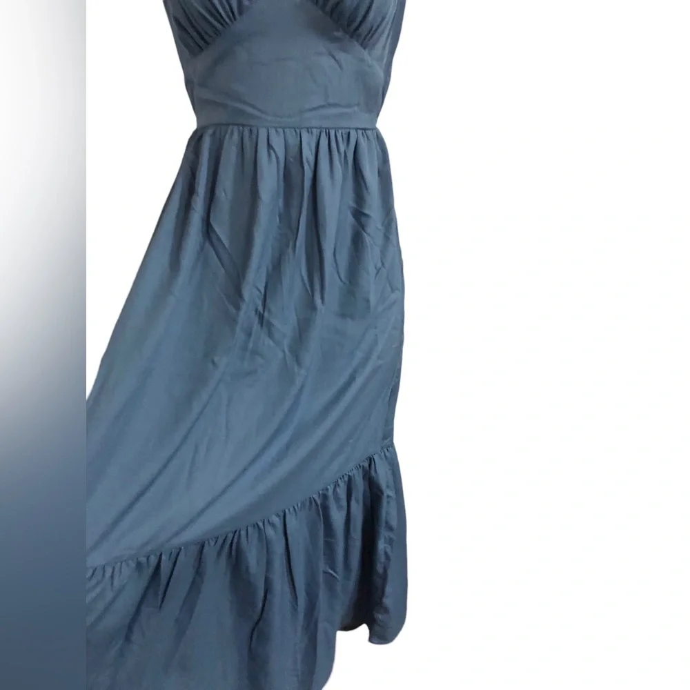 Jessica‎ Simpson blue v-front open tie back tiered spaghetti strap dress size XS